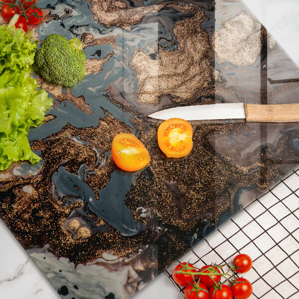 Skärbräda glas modern Gyllene stenstruktur