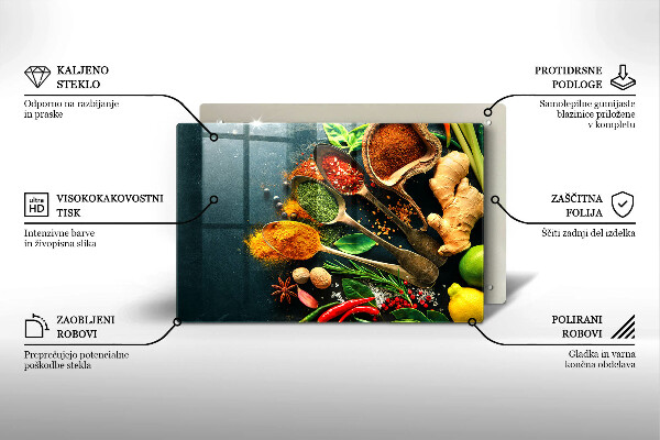 Skärbräda glas modern Köks kryddor skedar