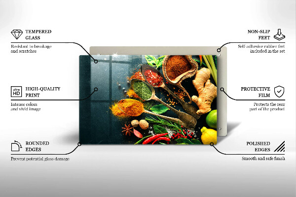 Skärbräda glas modern Köks kryddor skedar