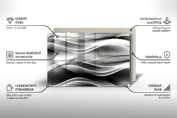Skärbräda glas modern Abstraktion mjuka linjer