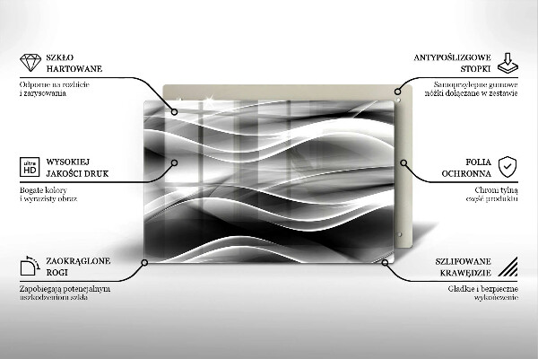 Skärbräda glas modern Abstraktion mjuka linjer