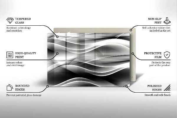 Skärbräda glas modern Abstraktion mjuka linjer