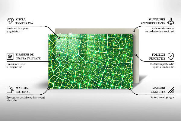 Skärbräda glas modern Bladstruktur