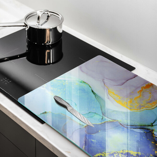 Skärbräda glas modern Sprucket stenguld