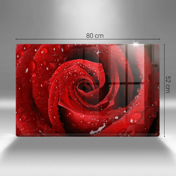 Skärbräda glas modern Rosen blomblad