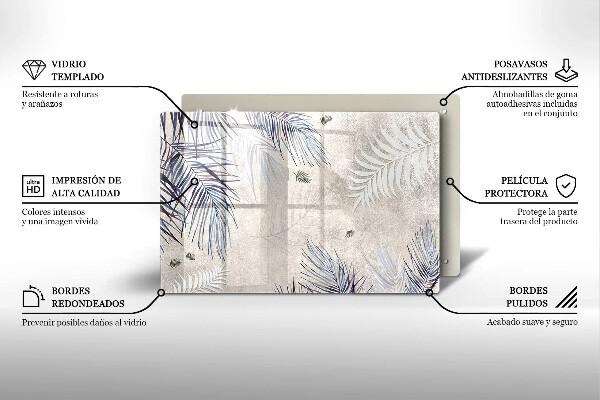 Skärbräda glas modern Subtila blad