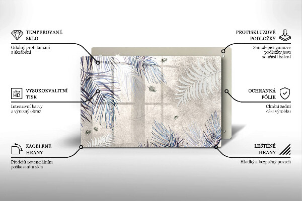 Skärbräda glas modern Subtila blad