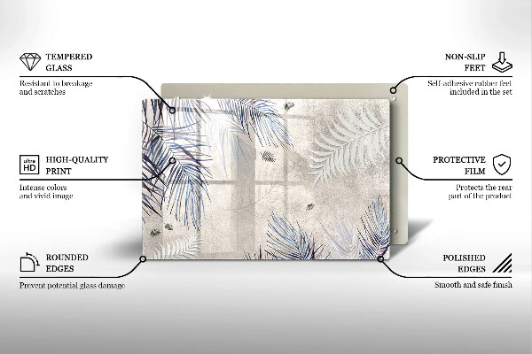 Skärbräda glas modern Subtila blad