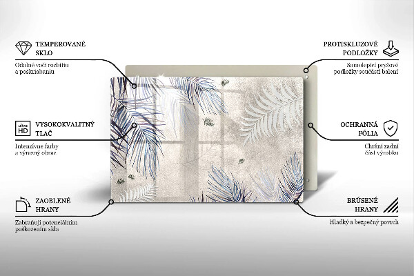 Skärbräda glas modern Subtila blad