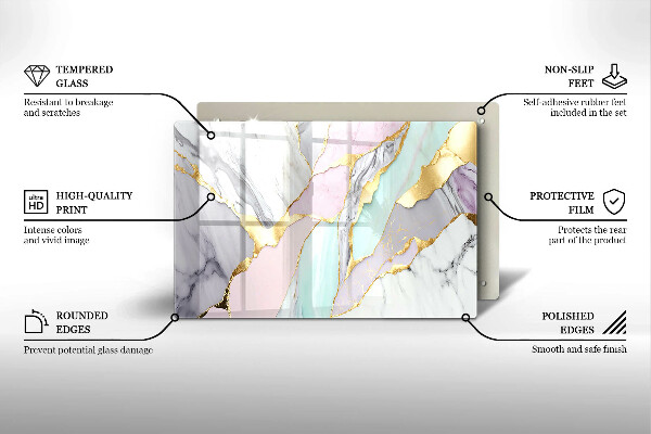 Skärbräda glas modern Pastell marmor