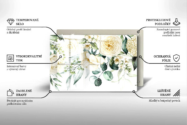 Skärbräda glas modern Akvarell blommor