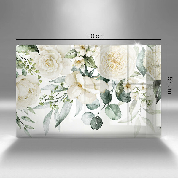 Skärbräda glas modern Akvarell blommor