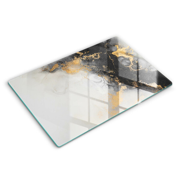 Skärbräda glas modern Abstraktion med guld