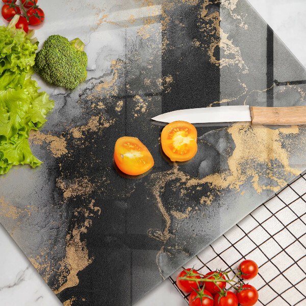 Skärbräda glas modern Abstraktion med guld