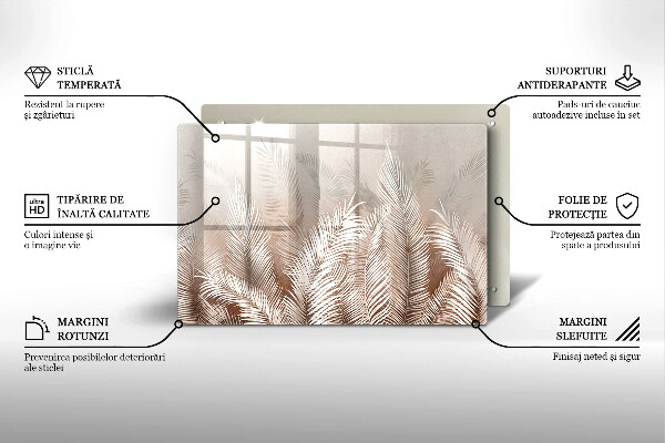 Skärbräda glas modern Boho lämnar växter