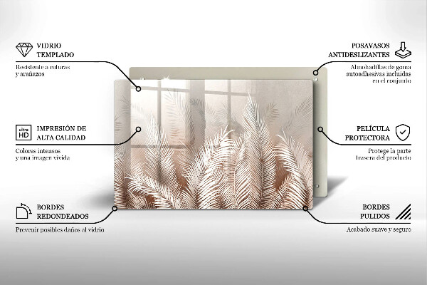 Skärbräda glas modern Boho lämnar växter