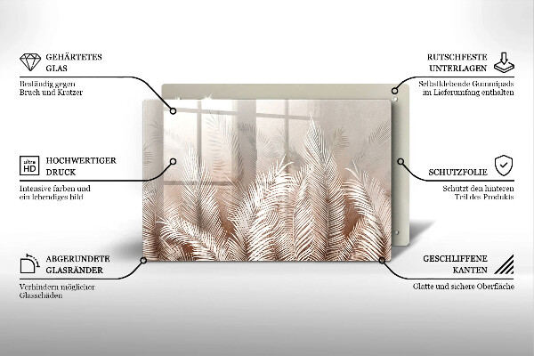 Skärbräda glas modern Boho lämnar växter