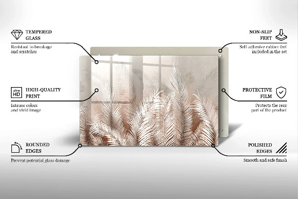 Skärbräda glas modern Boho lämnar växter