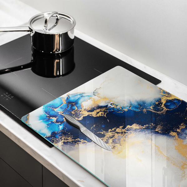 Skärbräda glas modern Abstraktion med blått