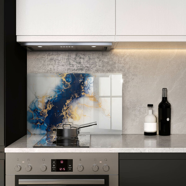 Skärbräda glas modern Abstraktion med blått