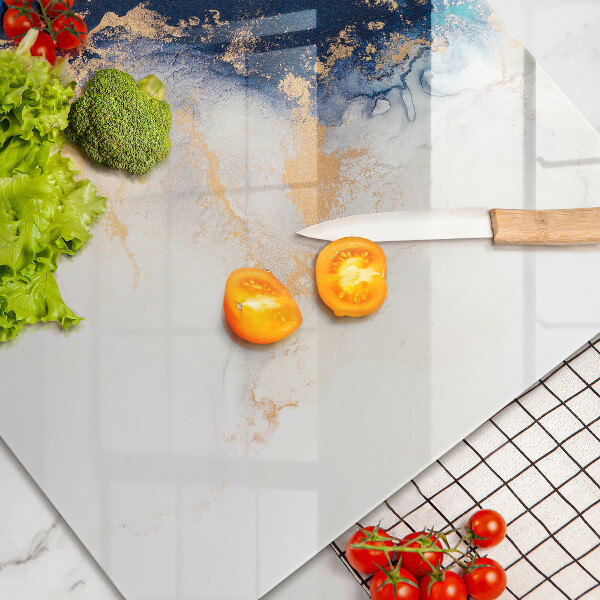 Skärbräda glas modern Abstraktion med blått