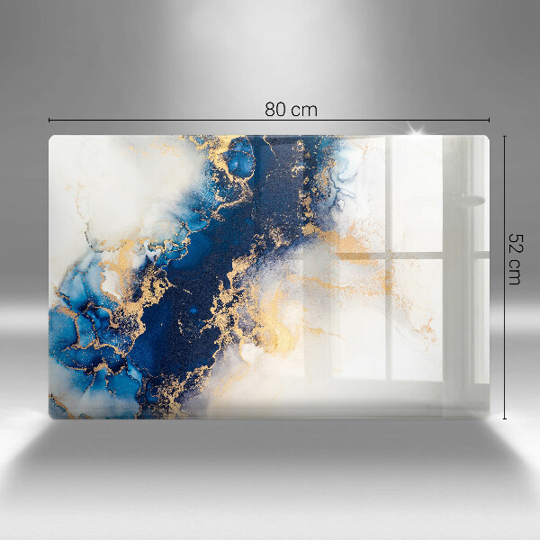 Skärbräda glas modern Abstraktion med blått