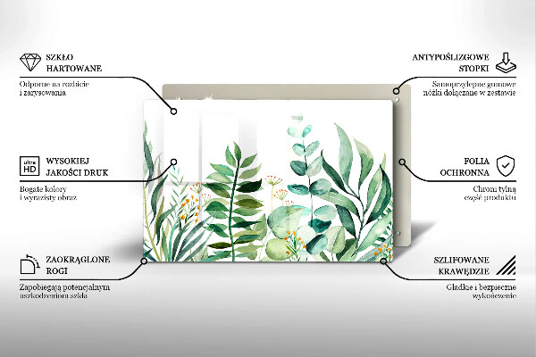 Skärbräda glas modern Illustration av växtblad