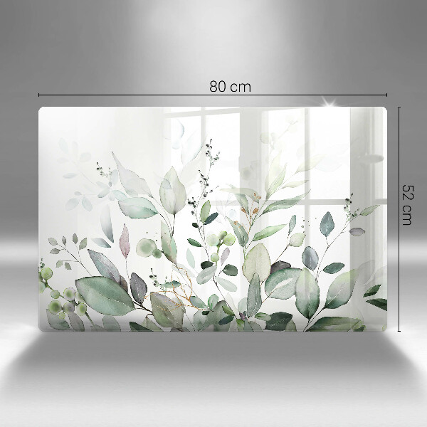 Skärbräda glas modern Akvarellväxter