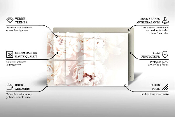 Skärbräda glas modern Pastellpioner