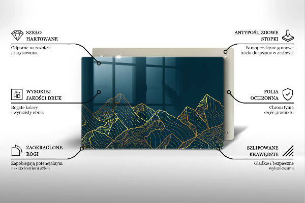 Skärbräda glas modern Abstrakta berg