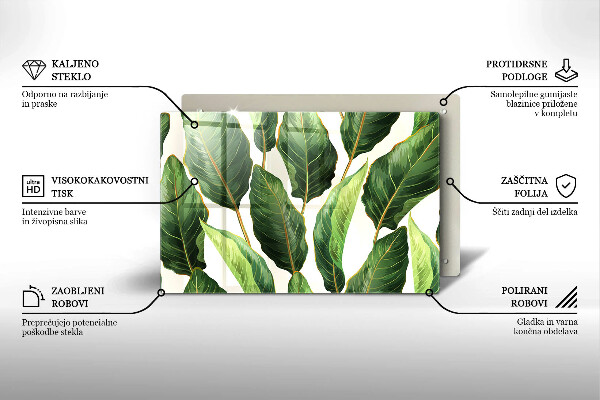 Skärbräda glas modern Bananblad