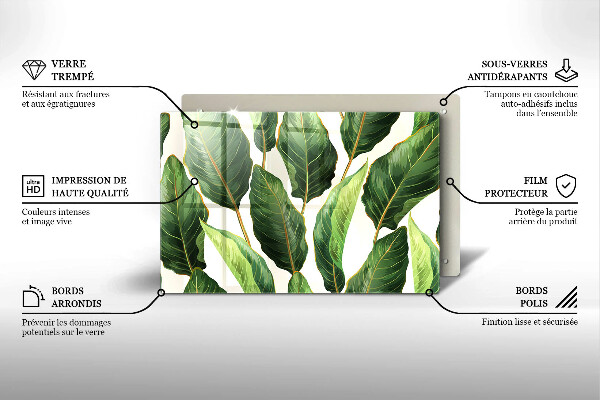 Skärbräda glas modern Bananblad