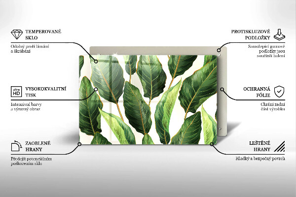 Skärbräda glas modern Bananblad