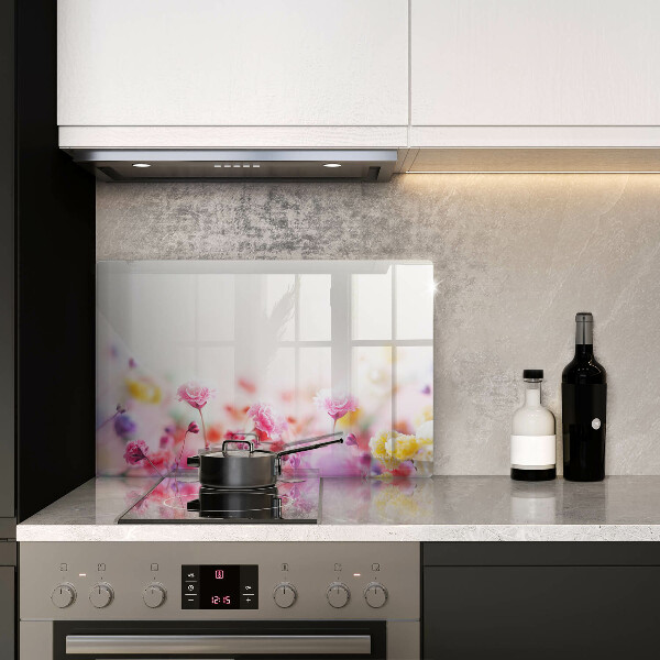 Skärbräda glas modern Äng av blommor