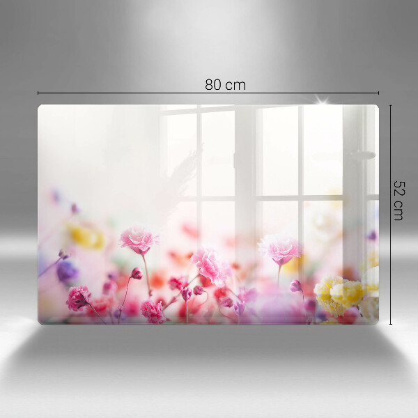 Skärbräda glas modern Äng av blommor