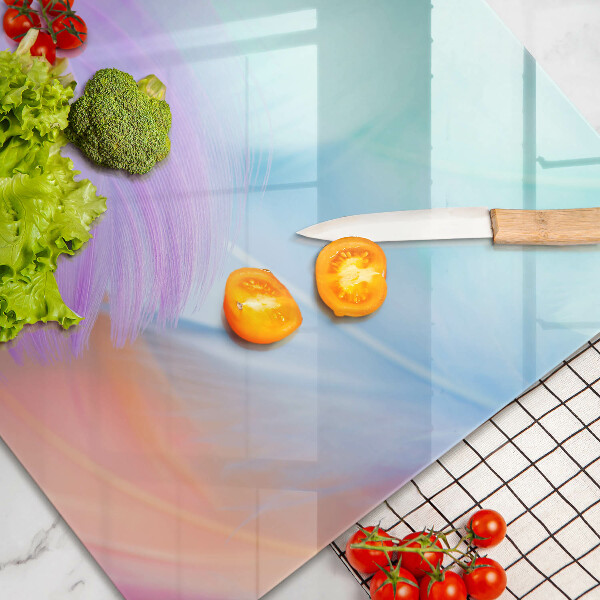 Skärbräda glas modern Pastellfjädrar