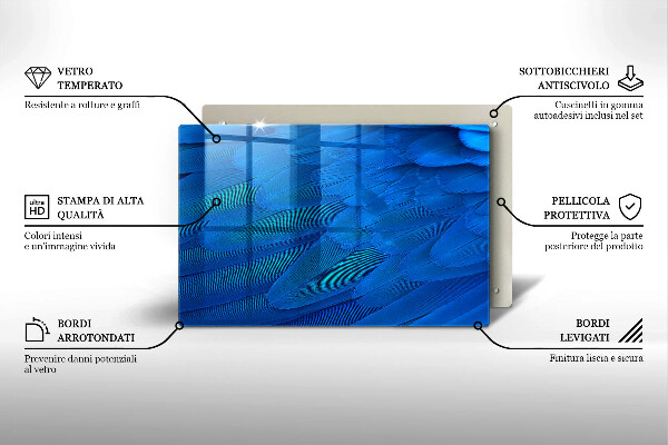 Skärbräda glas modern Fågelfjädrar