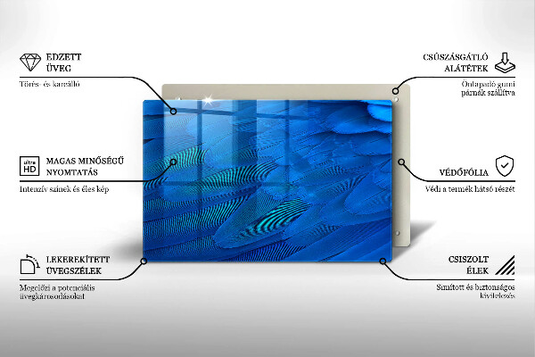 Skärbräda glas modern Fågelfjädrar