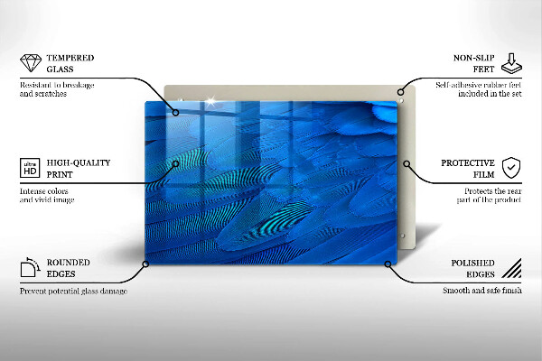 Skärbräda glas modern Fågelfjädrar