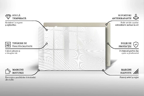 Skärbräda glas modern Modernt linjemönster