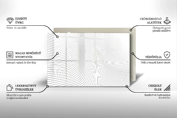 Skärbräda glas modern Modernt linjemönster