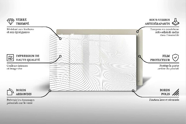 Skärbräda glas modern Modernt linjemönster