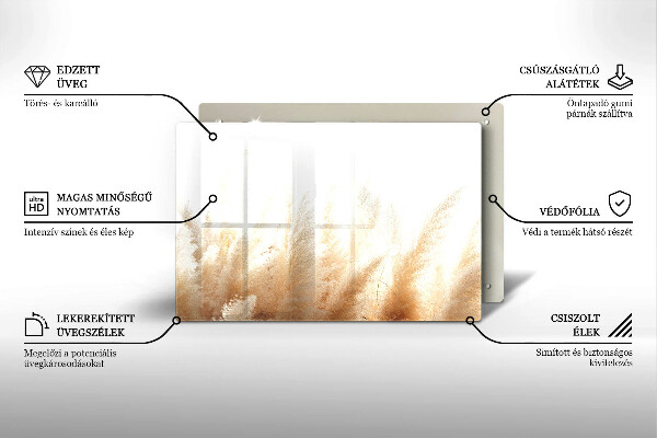 Skärbräda glas modern Pampas gräs