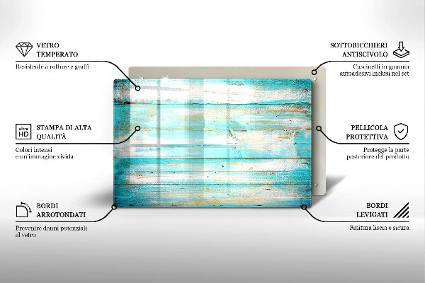 Skärbräda glas modern Vintage träplankor