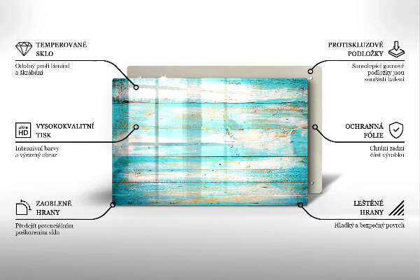 Skärbräda glas modern Vintage träplankor