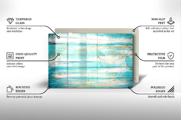 Skärbräda glas modern Vintage träplankor