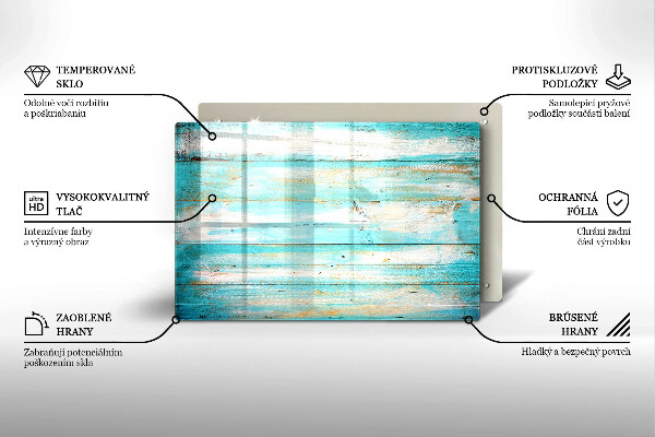Skärbräda glas modern Vintage träplankor