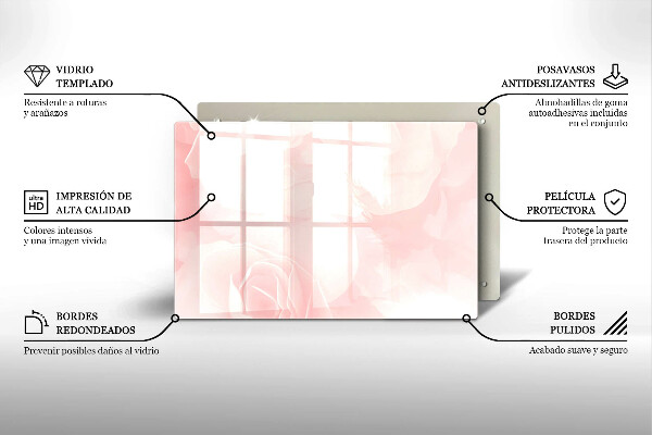 Skärbräda glas modern Pastellrosor bakgrund