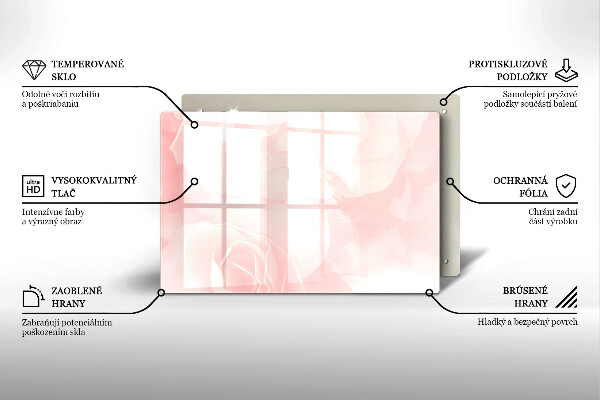Skärbräda glas modern Pastellrosor bakgrund
