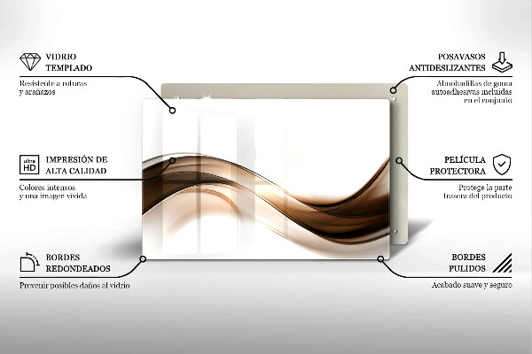 Skärbräda glas modern Abstrakta bruna linjer